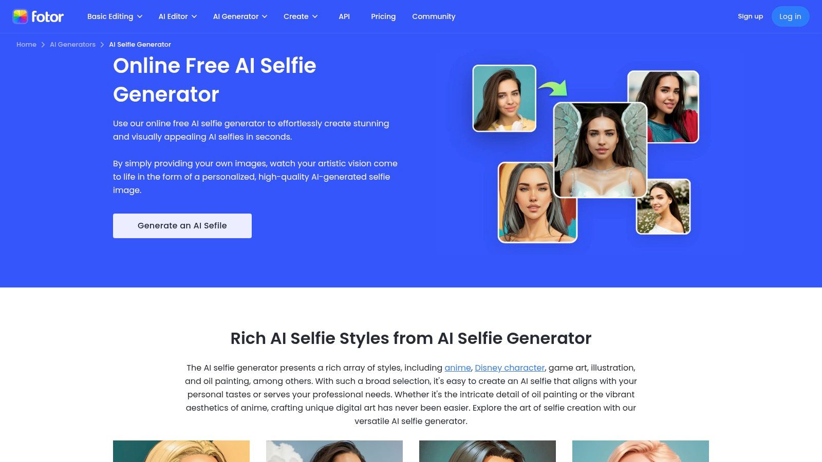 Fotor – AI Selfie / Avatar / Headshot generators