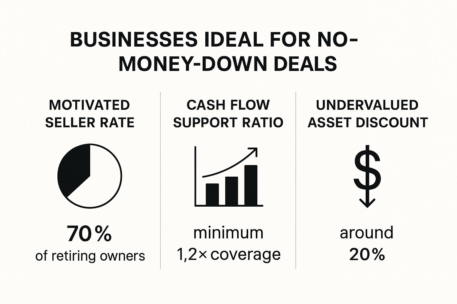 Infographic about how to buy a business with no money down