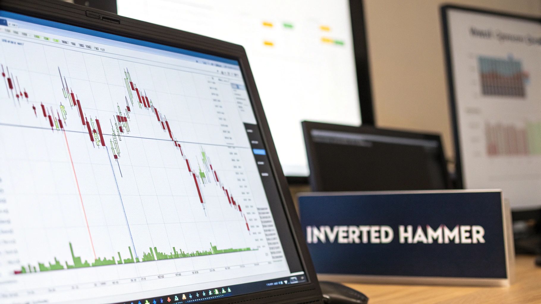 An example of the inverted hammer candlestick pattern on a chart