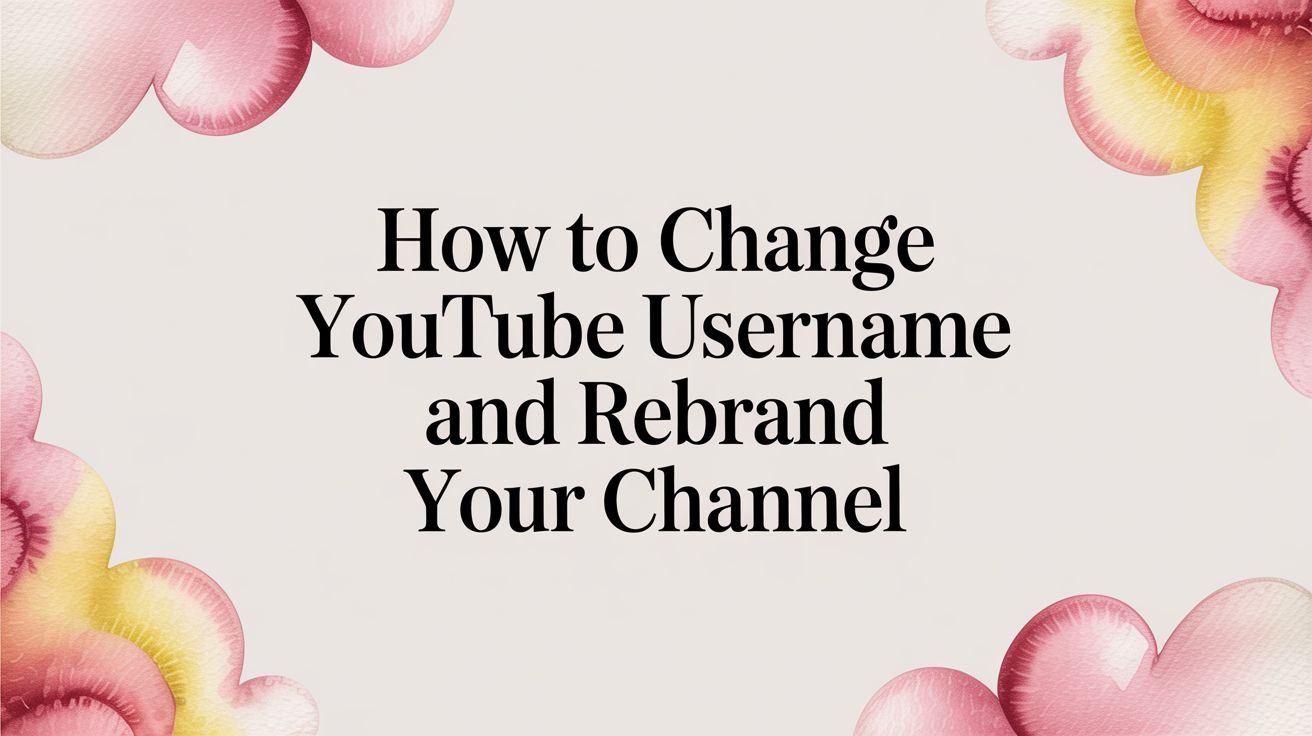 Discover how to change youtube username, handle, and channel name, with branding tips and guidance to choose a name that fits your channel.
