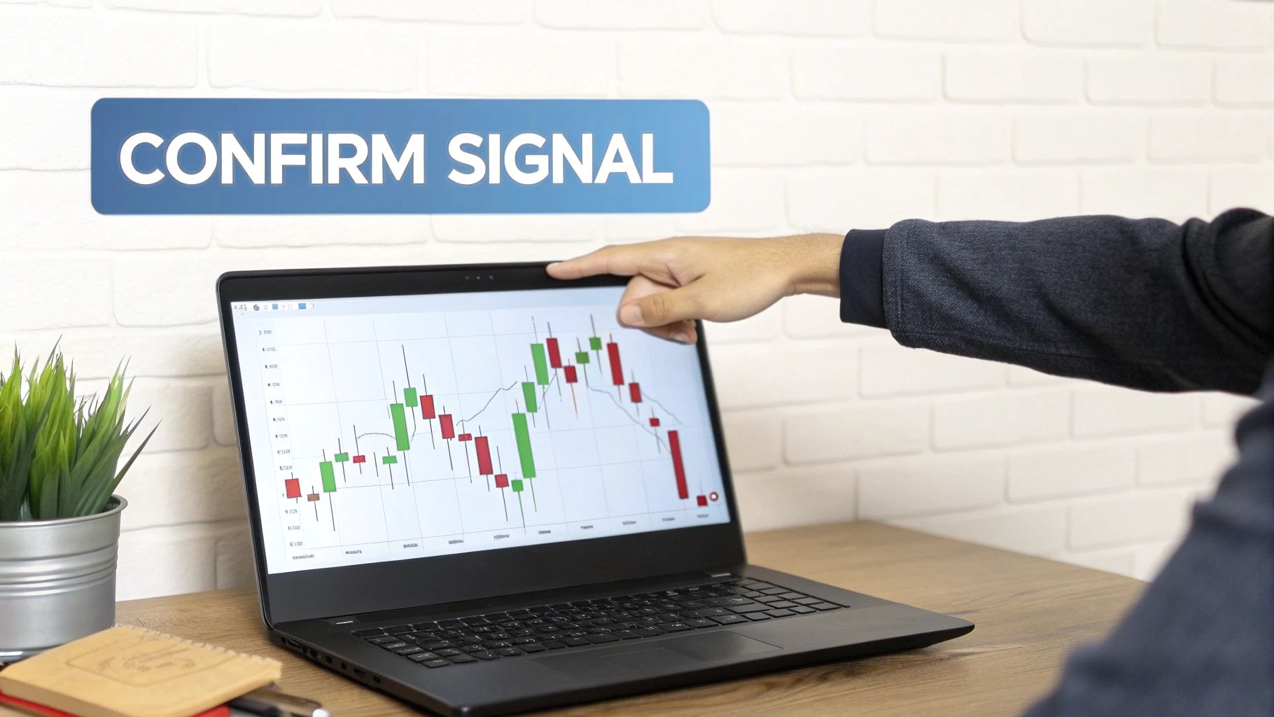 Chart showing Doji confirmation signals