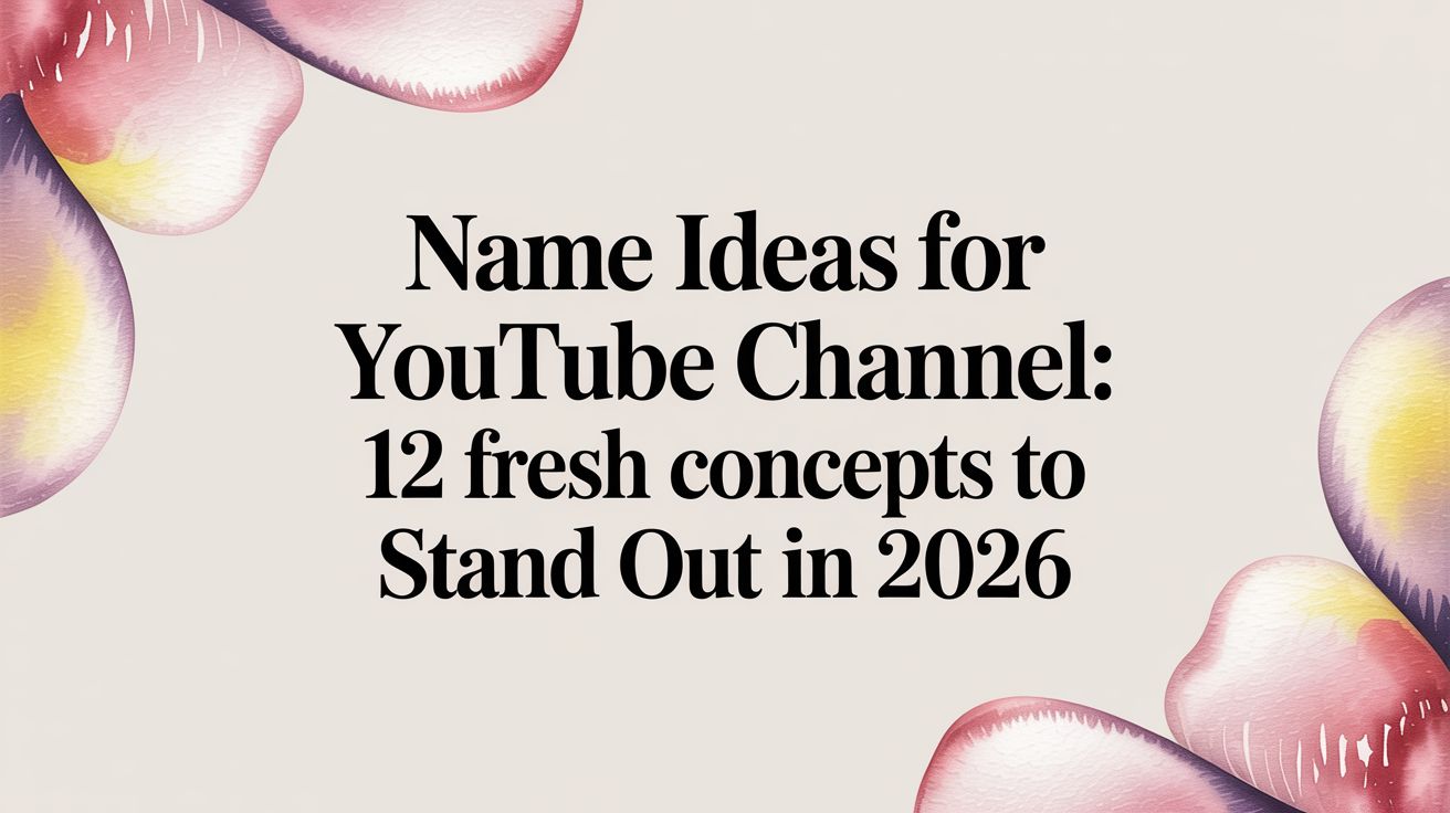 Name ideas for youtube channel: 12 Fresh Concepts to Stand Out in 2026