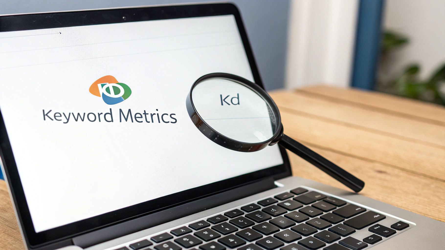 A dashboard showing various keyword metrics like difficulty, search volume, and SERP features.