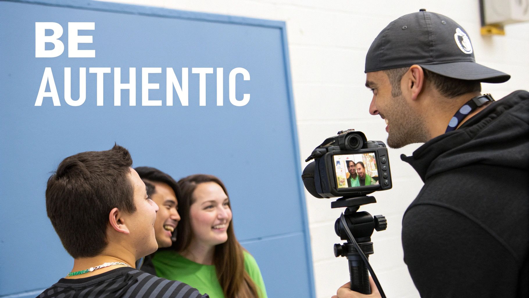 A person looking at a screen with question marks and charts, analysing video performance.