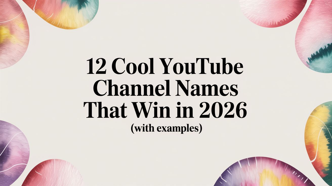 12 Cool YouTube Channel Names That Win in 2026 (With Examples)