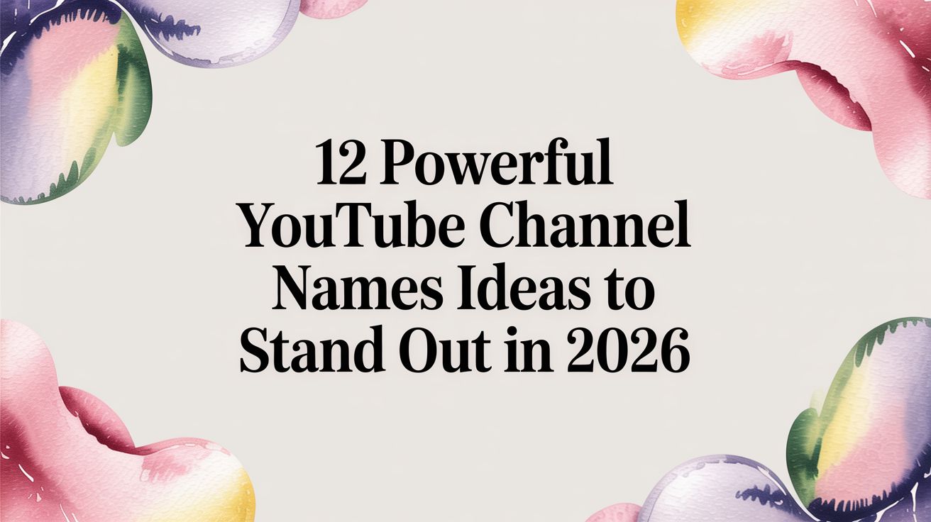 Struggling for the perfect name? Explore our ultimate guide to YouTube channel names ideas, with 12 proven frameworks, real examples, and tips to get noticed.