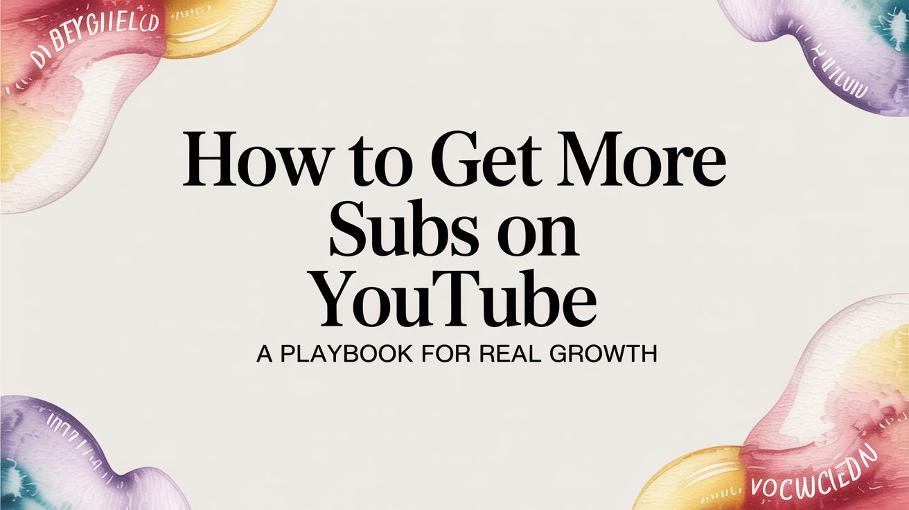 How to Get More Subs on YouTube A Playbook for Real Growth