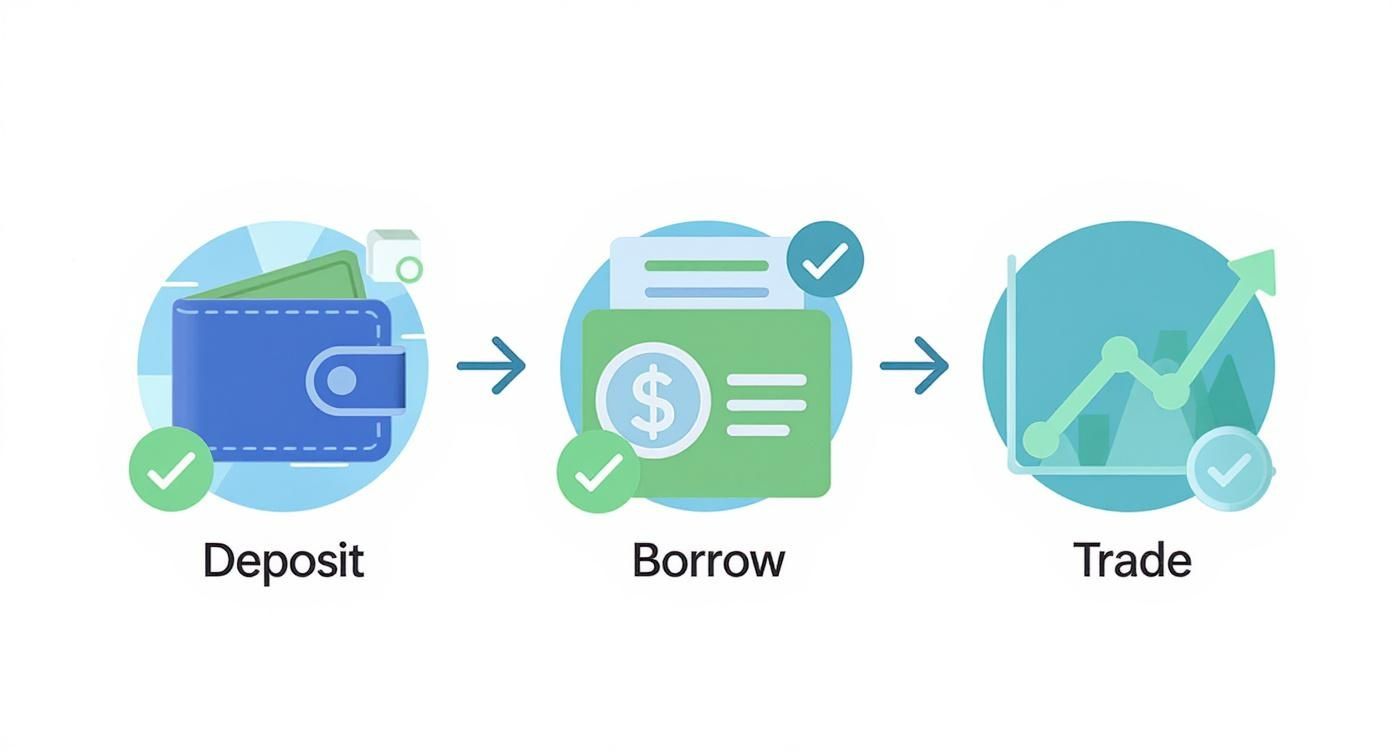 Infographic about cryptocurrency margin trading
