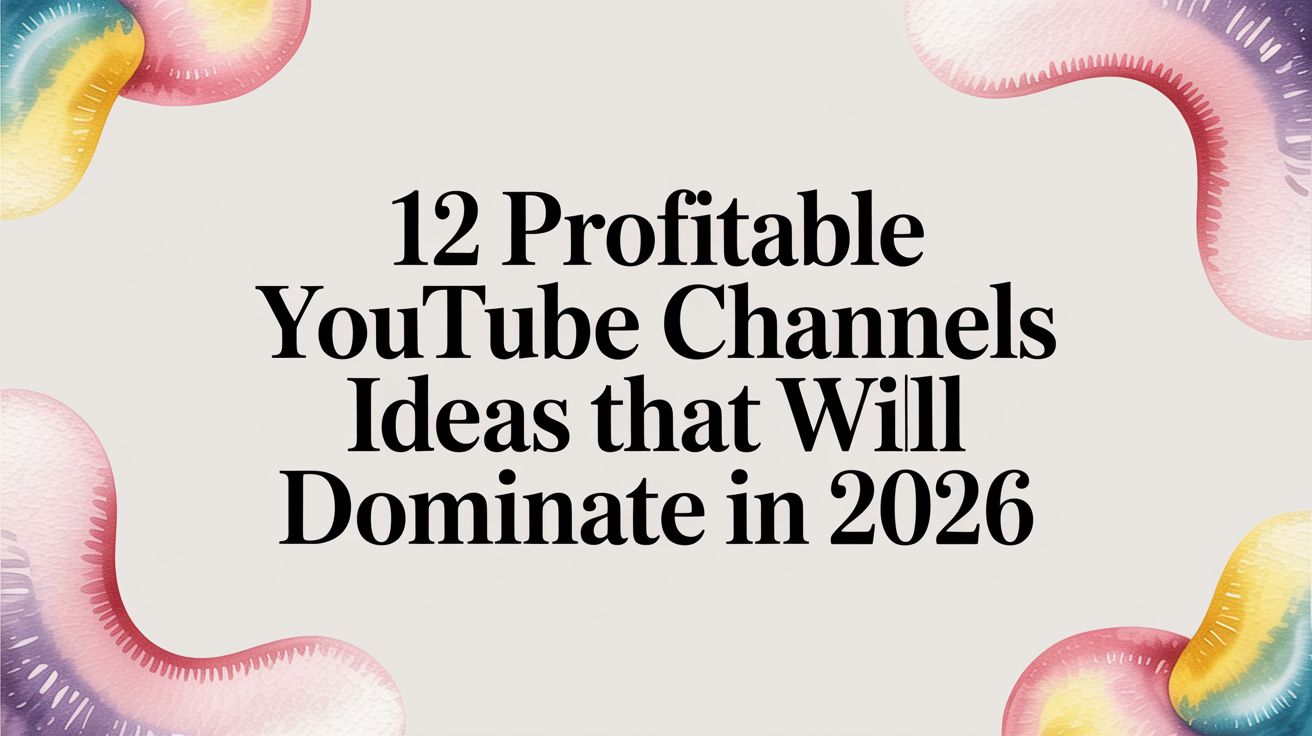 12 Profitable YouTube Channels Ideas That Will Dominate in 2026