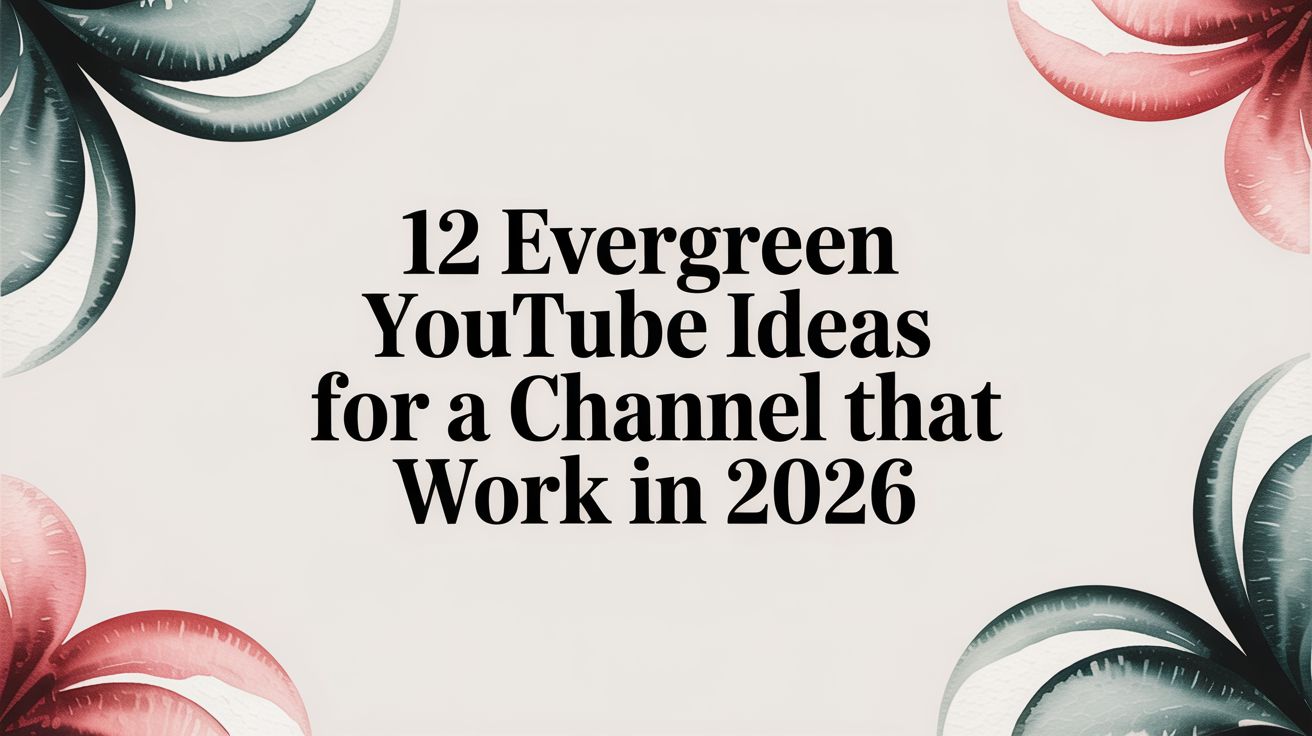 12 Evergreen YouTube Ideas for a Channel That Work in 2026