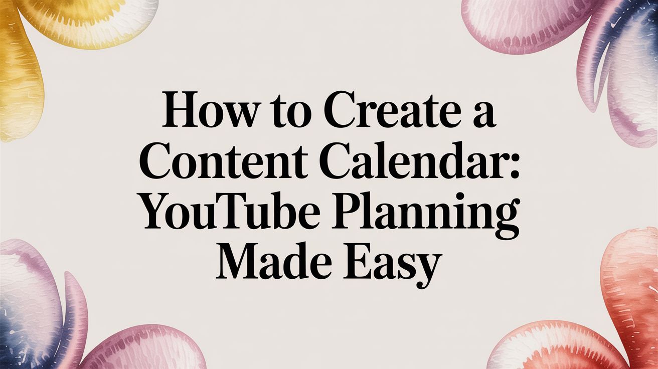 how to create a content calendar: YouTube planning made easy