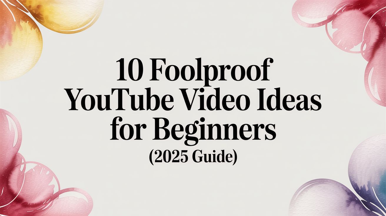 Stuck for ideas? Discover 10 killer YouTube video ideas for beginners, complete with examples and tips to start your channel with a bang in 2025.