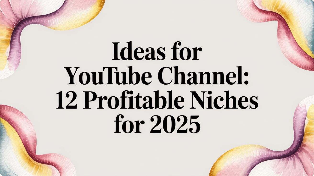 ideas for youtube channel: 12 Profitable Niches for 2025