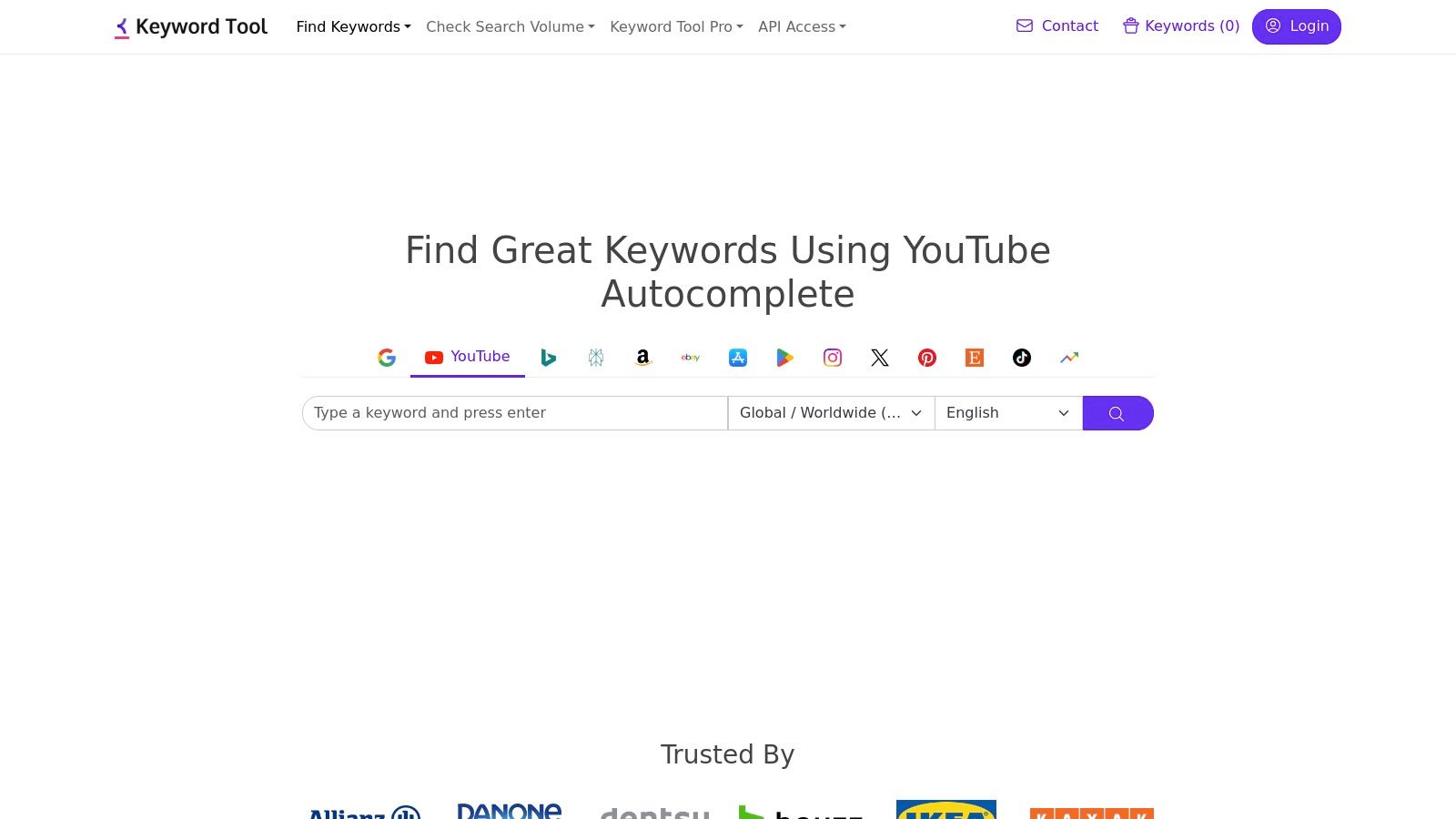 Keyword Tool (KeywordTool.io) - YouTube Keyword Tool