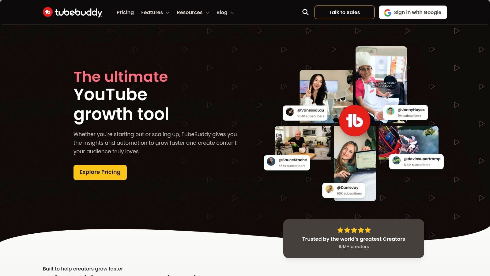 TubeBuddy's interface showing YouTube video tags and its Keyword Explorer tool.