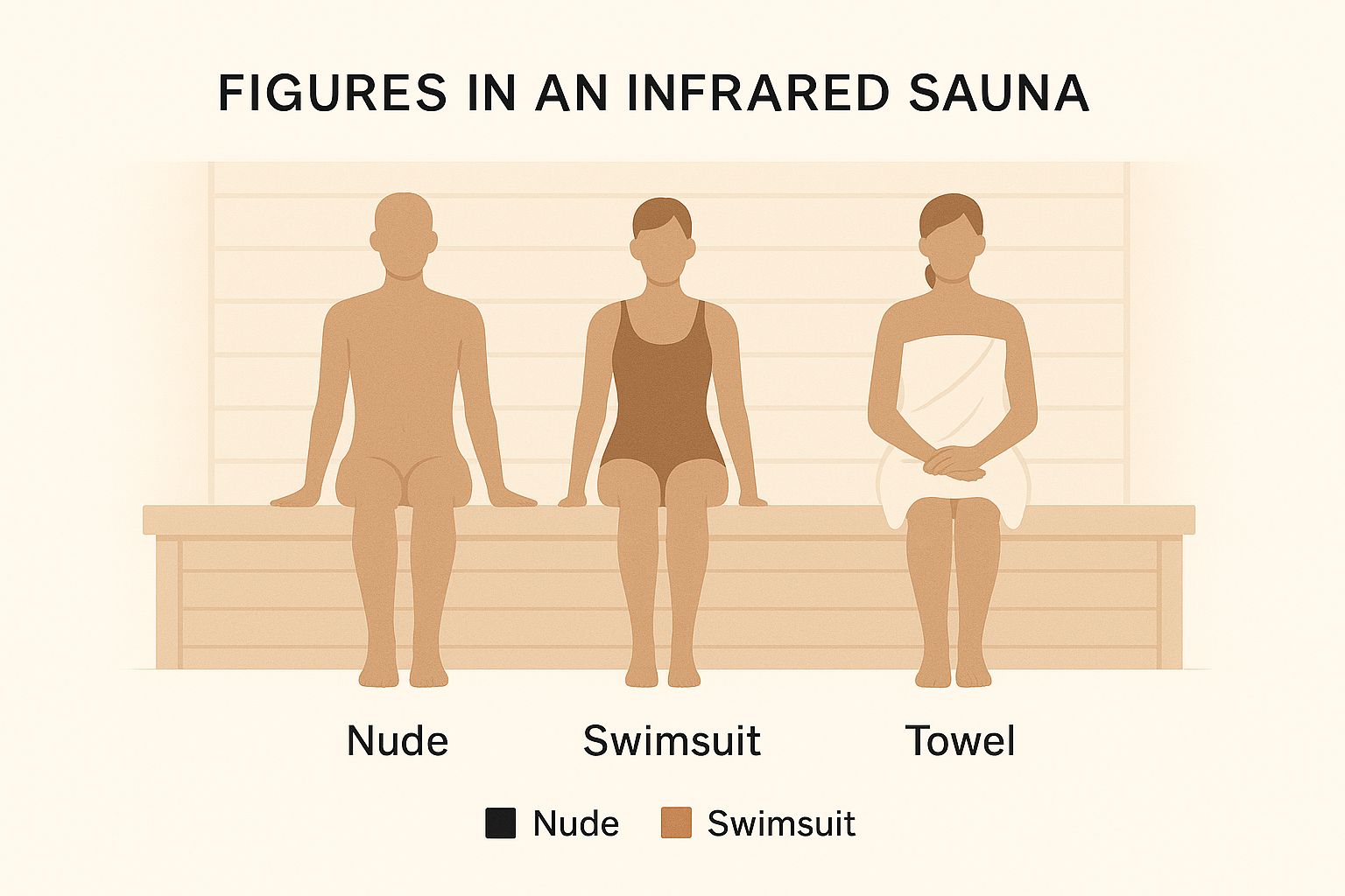 Infographic about what to wear in an infrared sauna