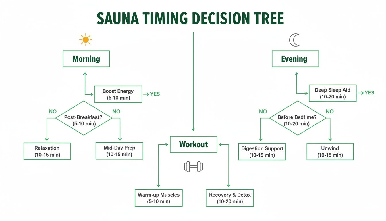 Infographic about when to use a sauna