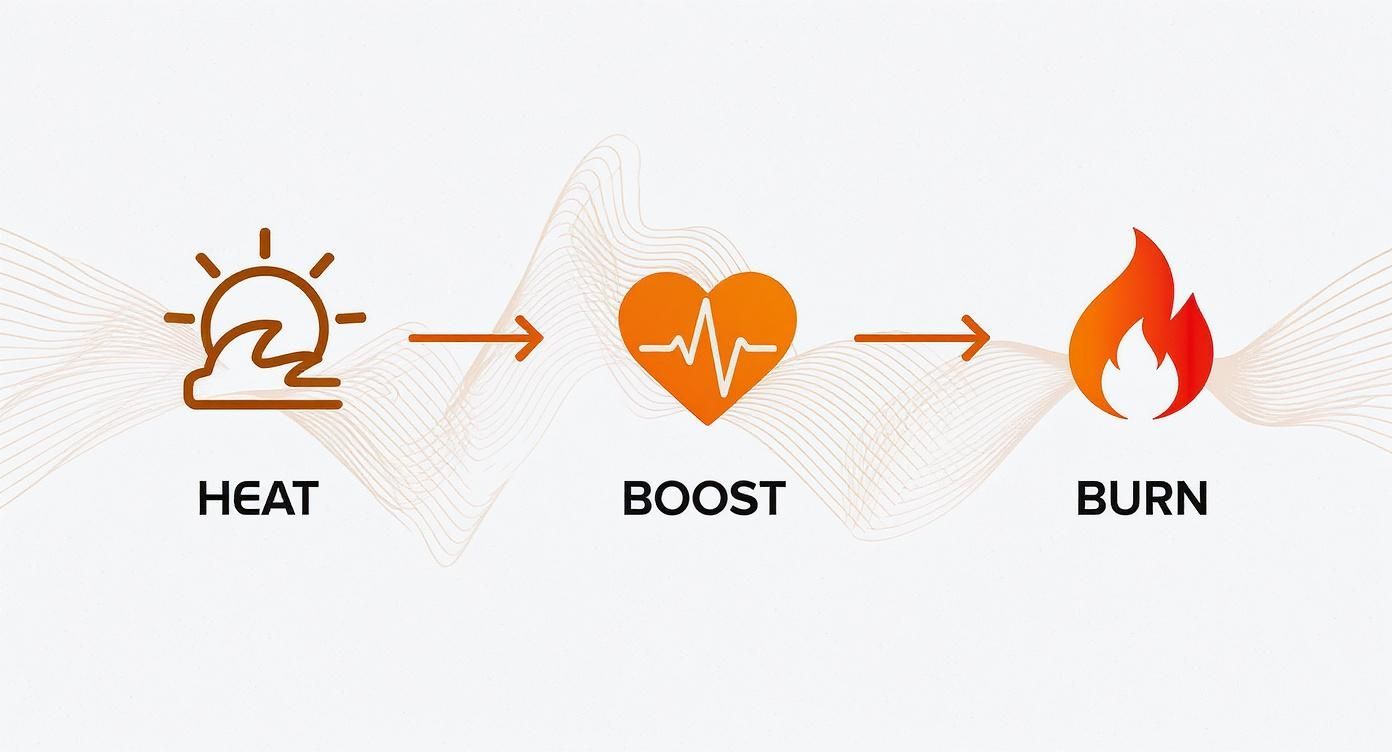 Infographic about calories burned in an infrared sauna