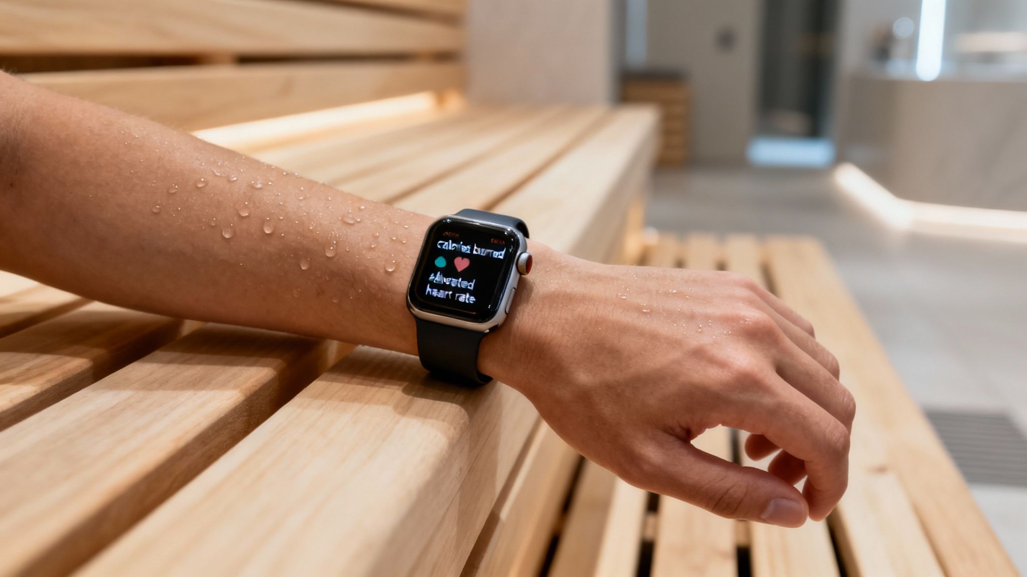 Woman relaxing in an infrared sauna session