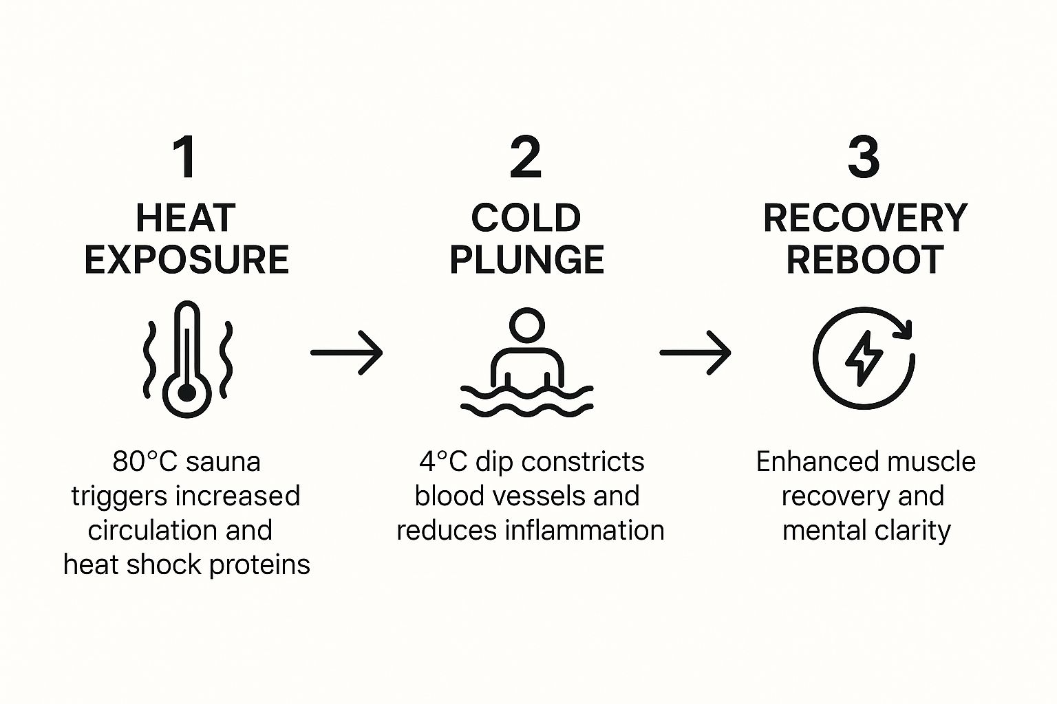 Infographic about sauna cold plunge routine