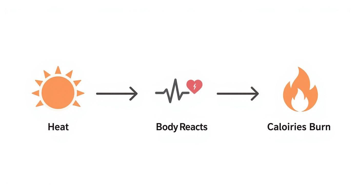 Infographic about infrared sauna burns calories