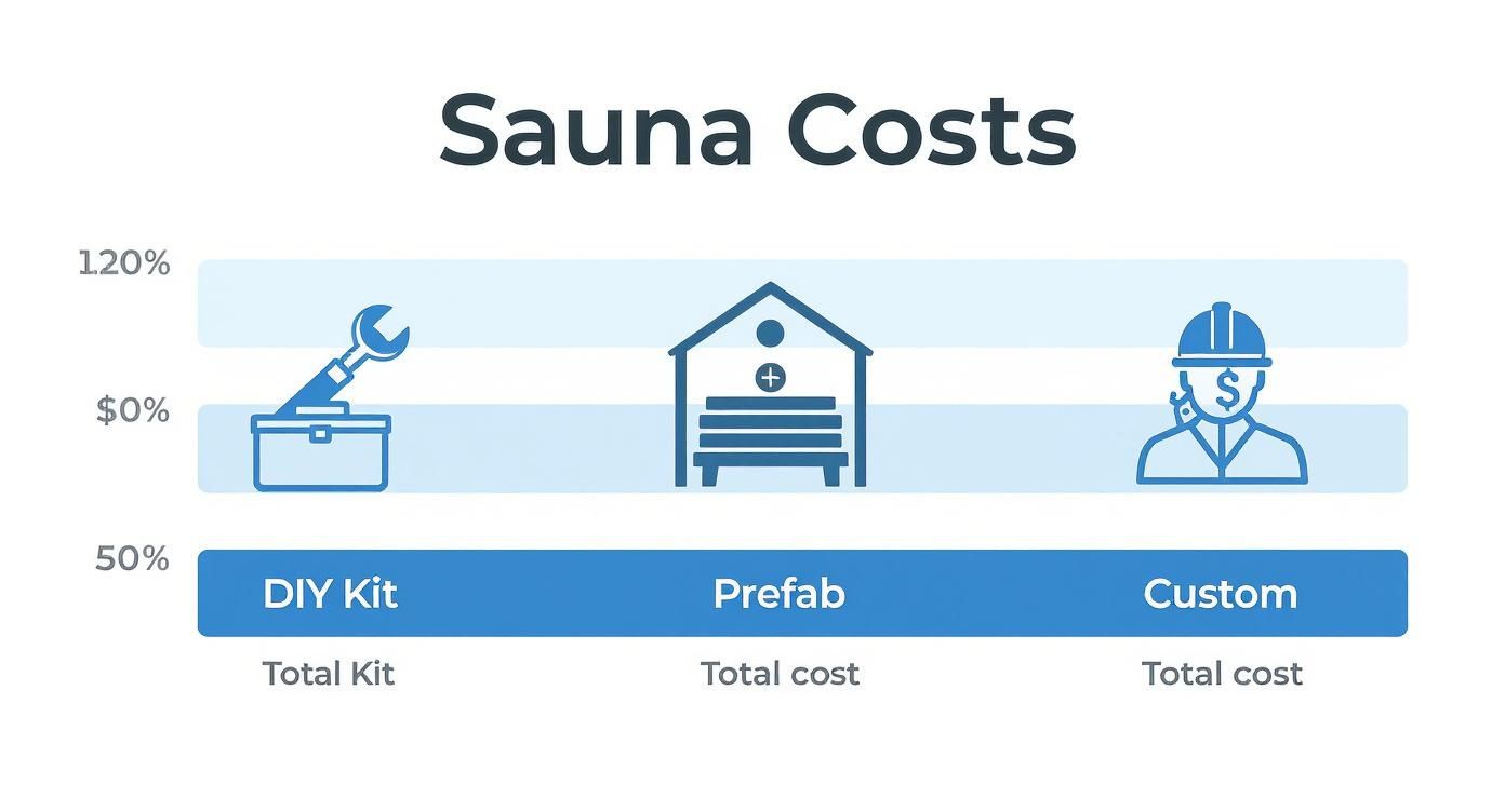 Infographic about cost to install sauna