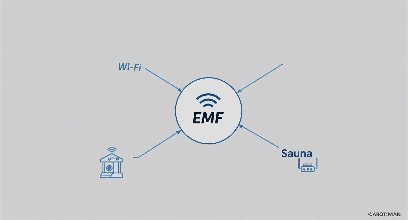 Infographic about low emf sauna