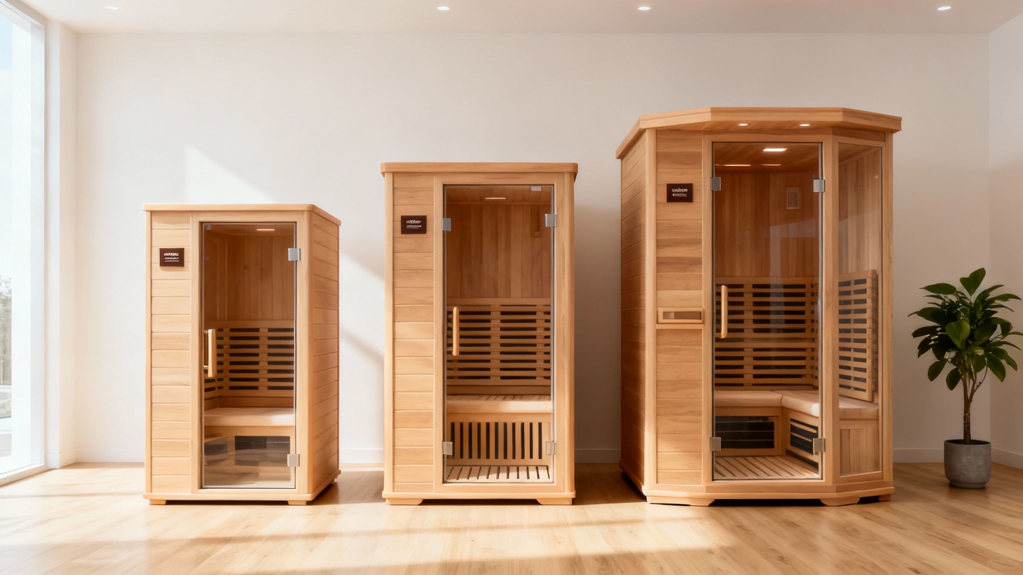 A woman smiling and enjoying her in-home Mande Spa Outdoor infrared sauna
