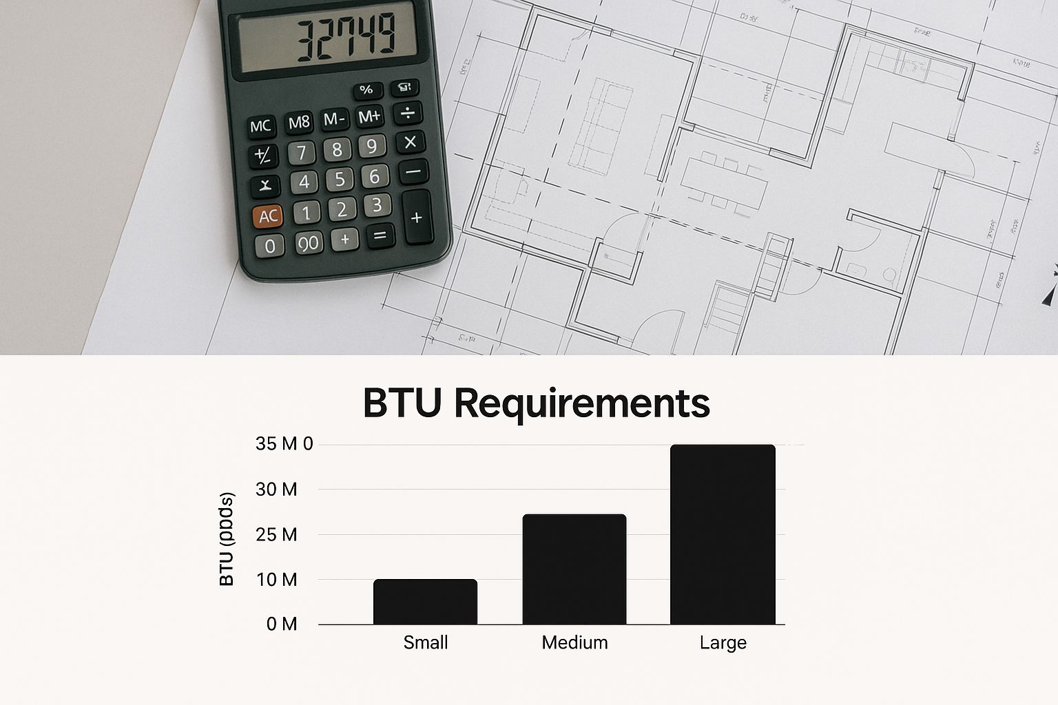 BTU requirements info graph