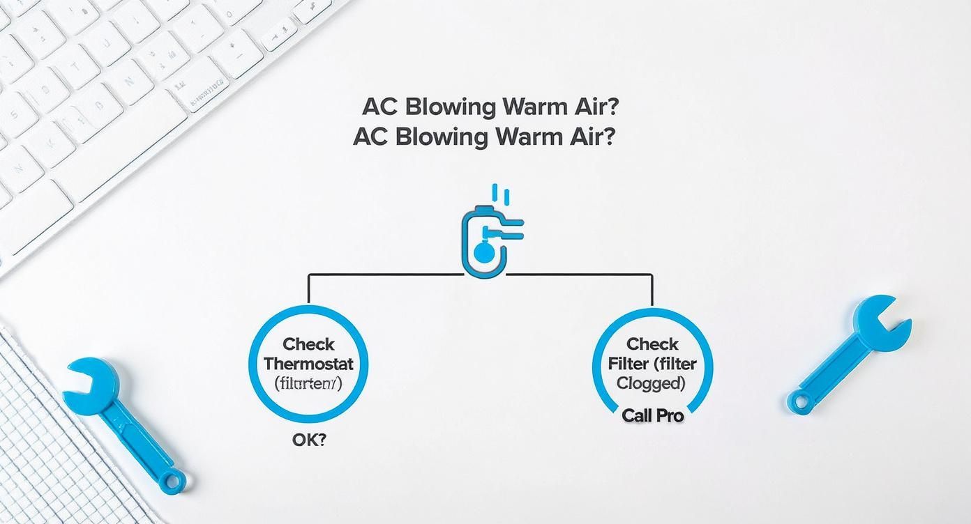 Infographic about ac blowing but not cold