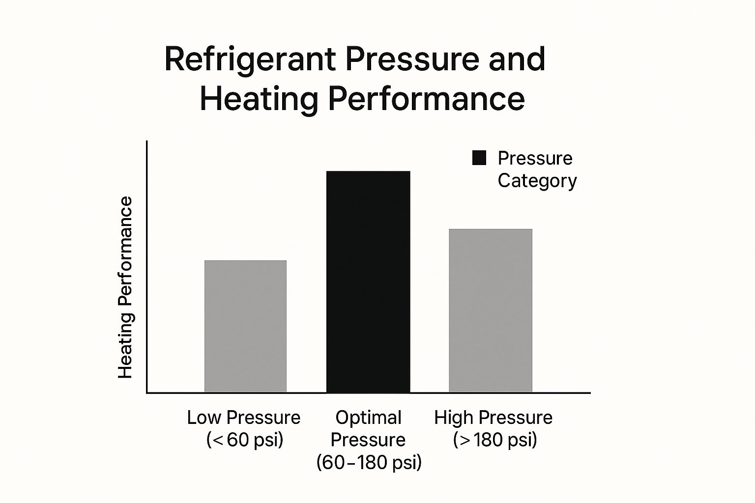 refrigerant pressure and heating performance info graph