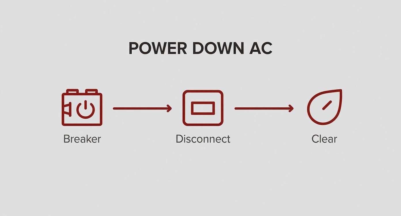 Infographic about how to clean central air conditioner