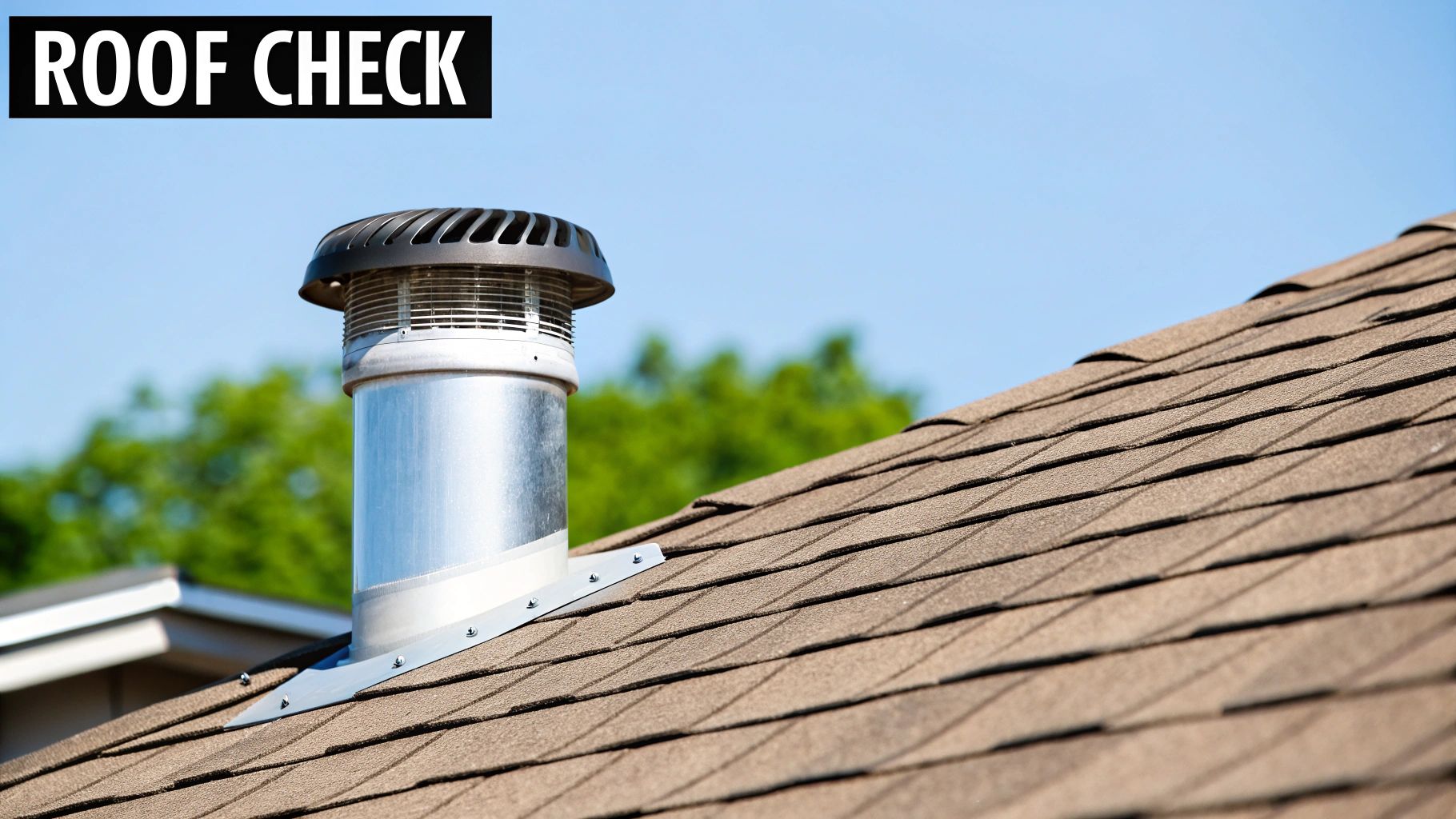 house roof and metal chimney stack