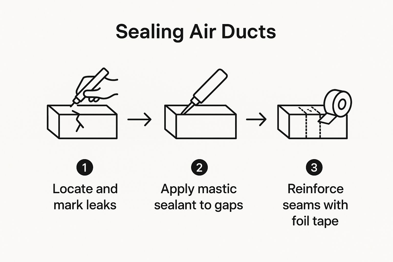 How to Seal Air Ducts Infographic