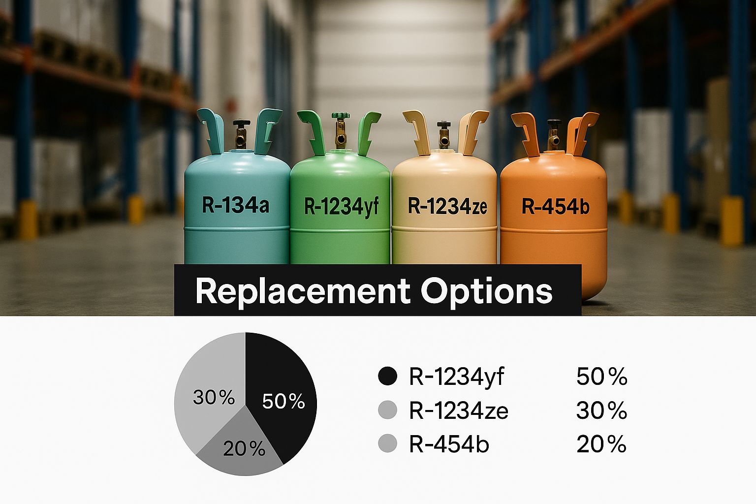 R22 Refrigerant replacement options graph