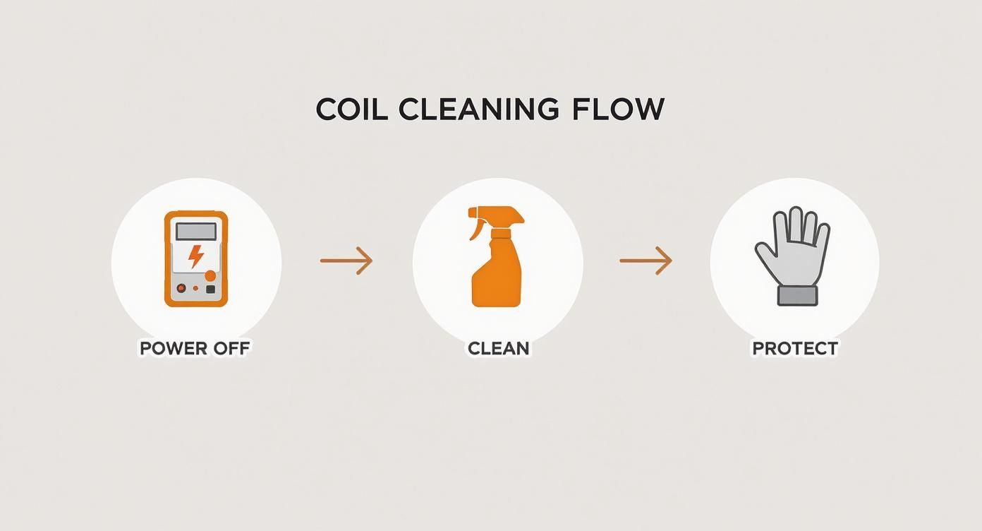 Infographic about cleaning furnace coils
