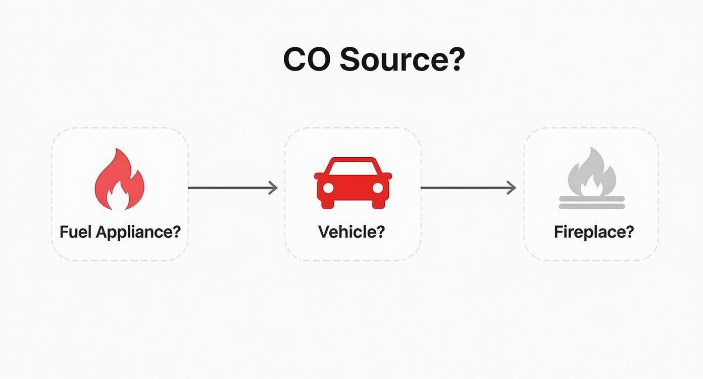 Infographic about what causes carbon monoxide poisoning