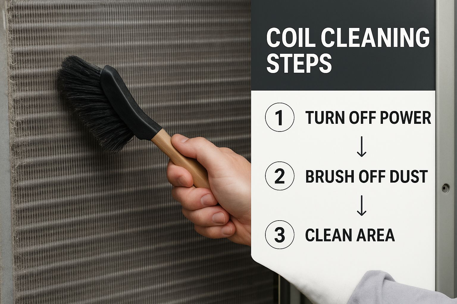furnace coil cleaning steps infographic