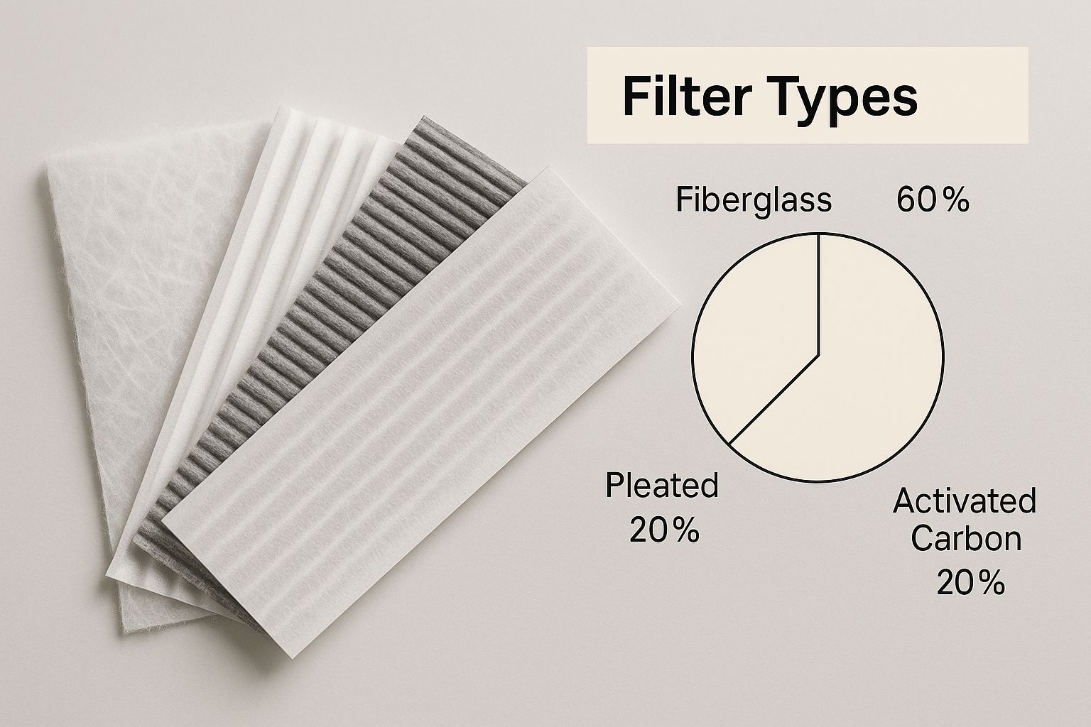 Air filter types pie chart