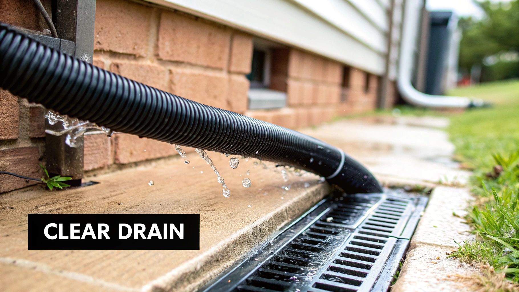 clear AC drain
