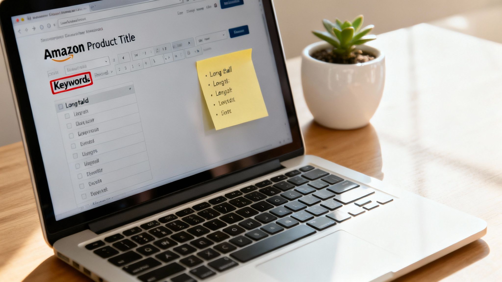 An illustration of keyword research for Amazon titles