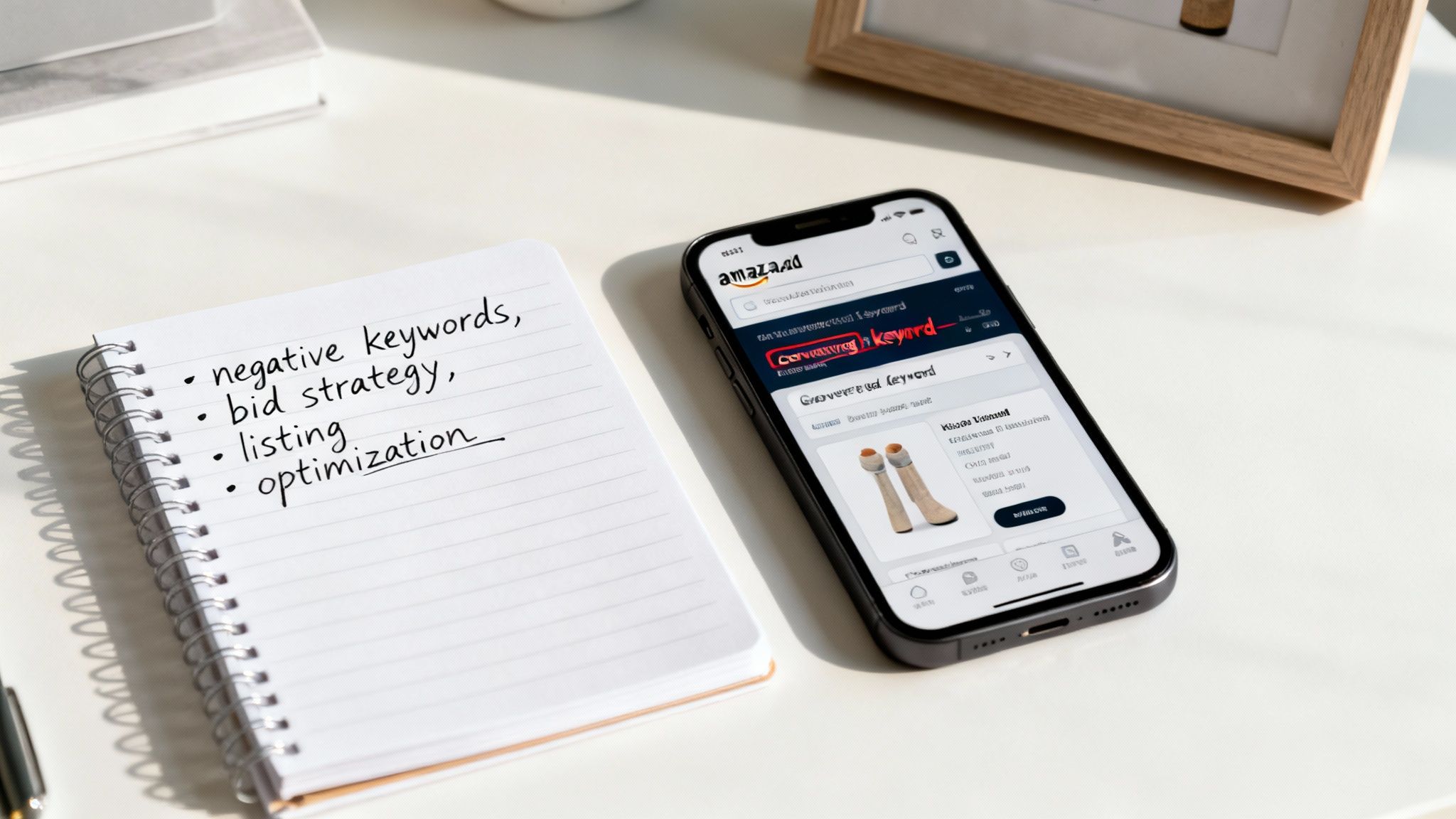 A person analyzes advertising campaign data on a laptop, surrounded by charts and graphs showing performance metrics.