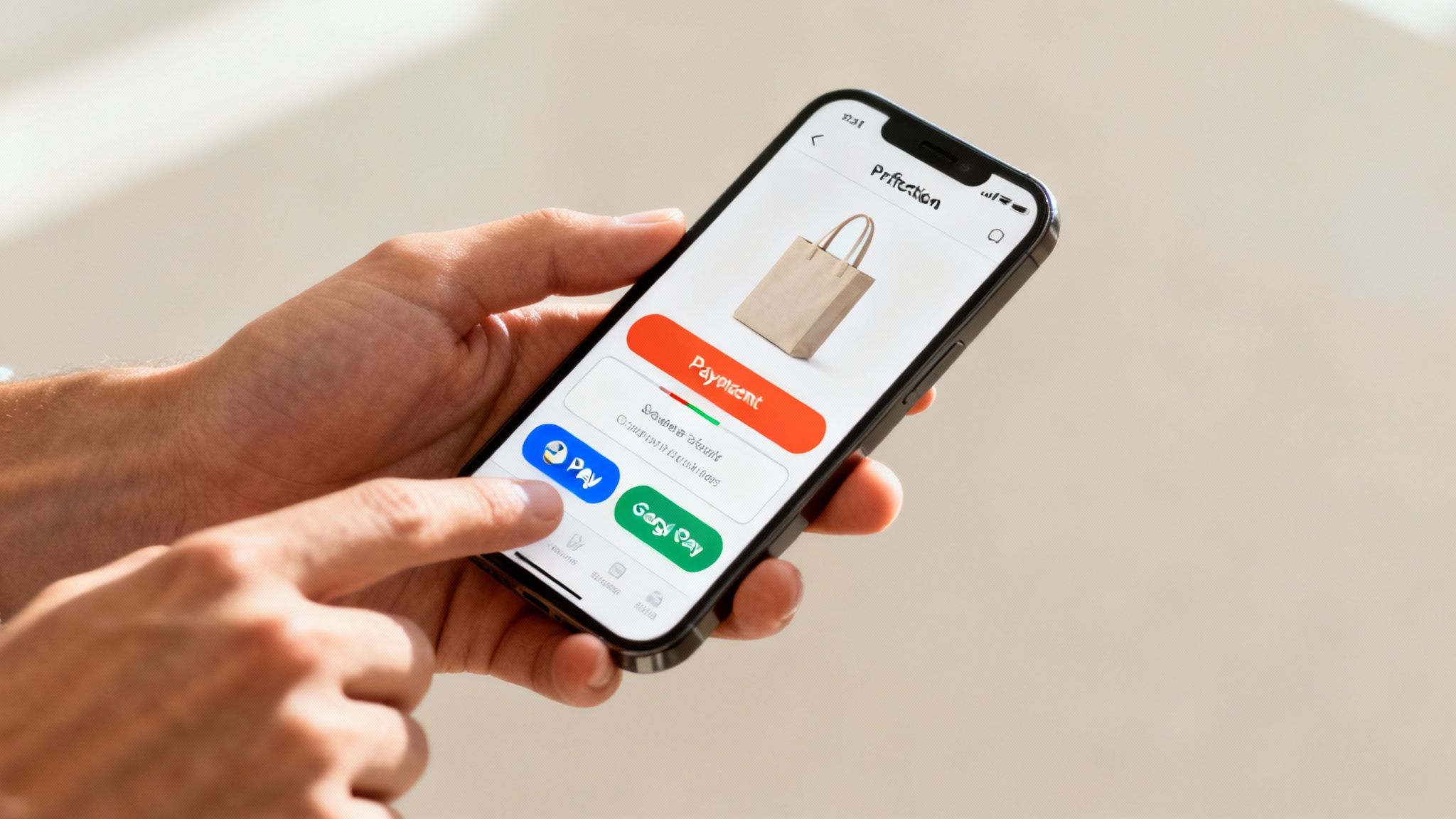 A seamless, clean checkout page on a tablet, with payment and shipping fields clearly visible.