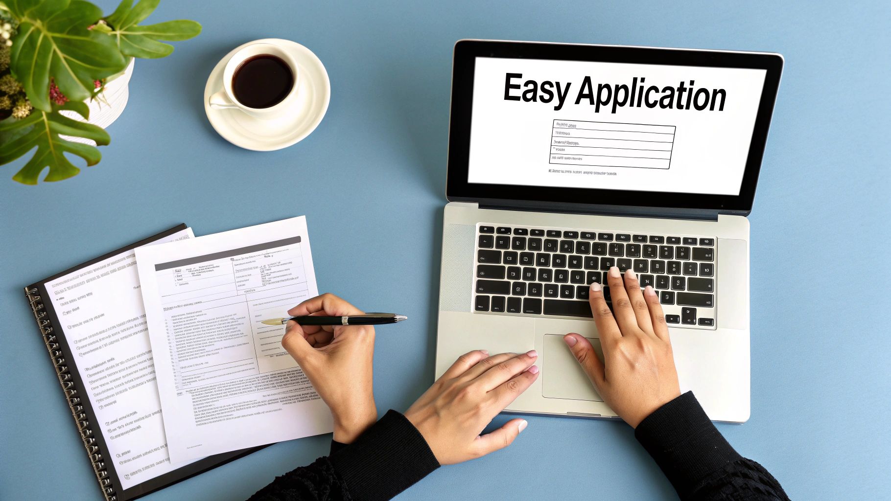 A person filling out an online application form on a laptop, with Walmart's logo visible.