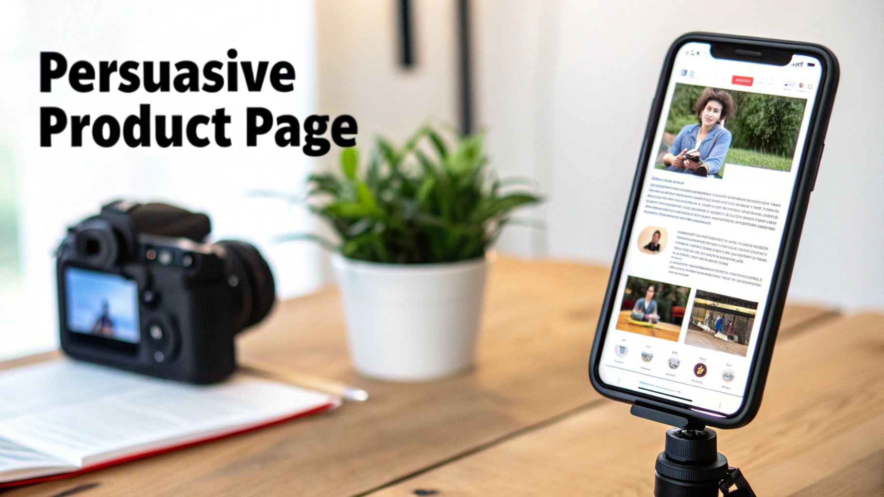 A customer examining a product on a tablet, symbolizing a well-designed ecommerce product page.