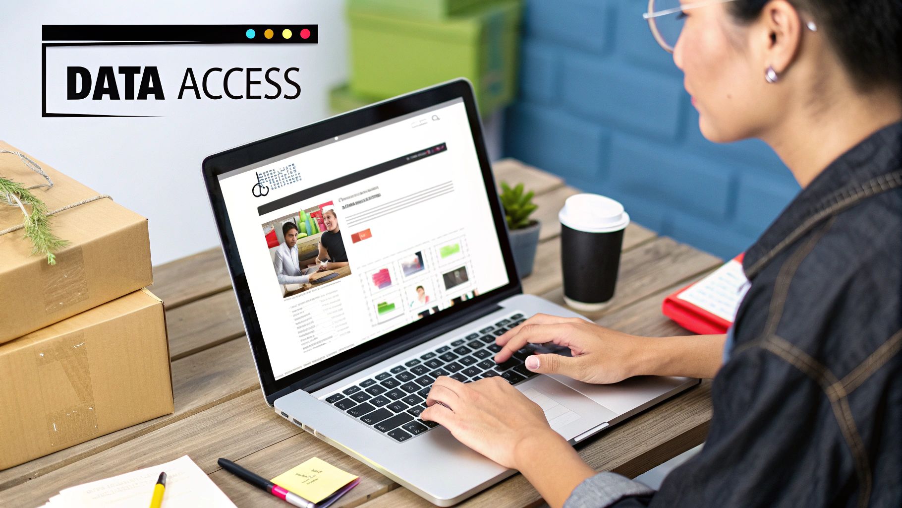 An Amazon seller navigating the Business Reports dashboard on a laptop, analyzing sales data and performance metrics.