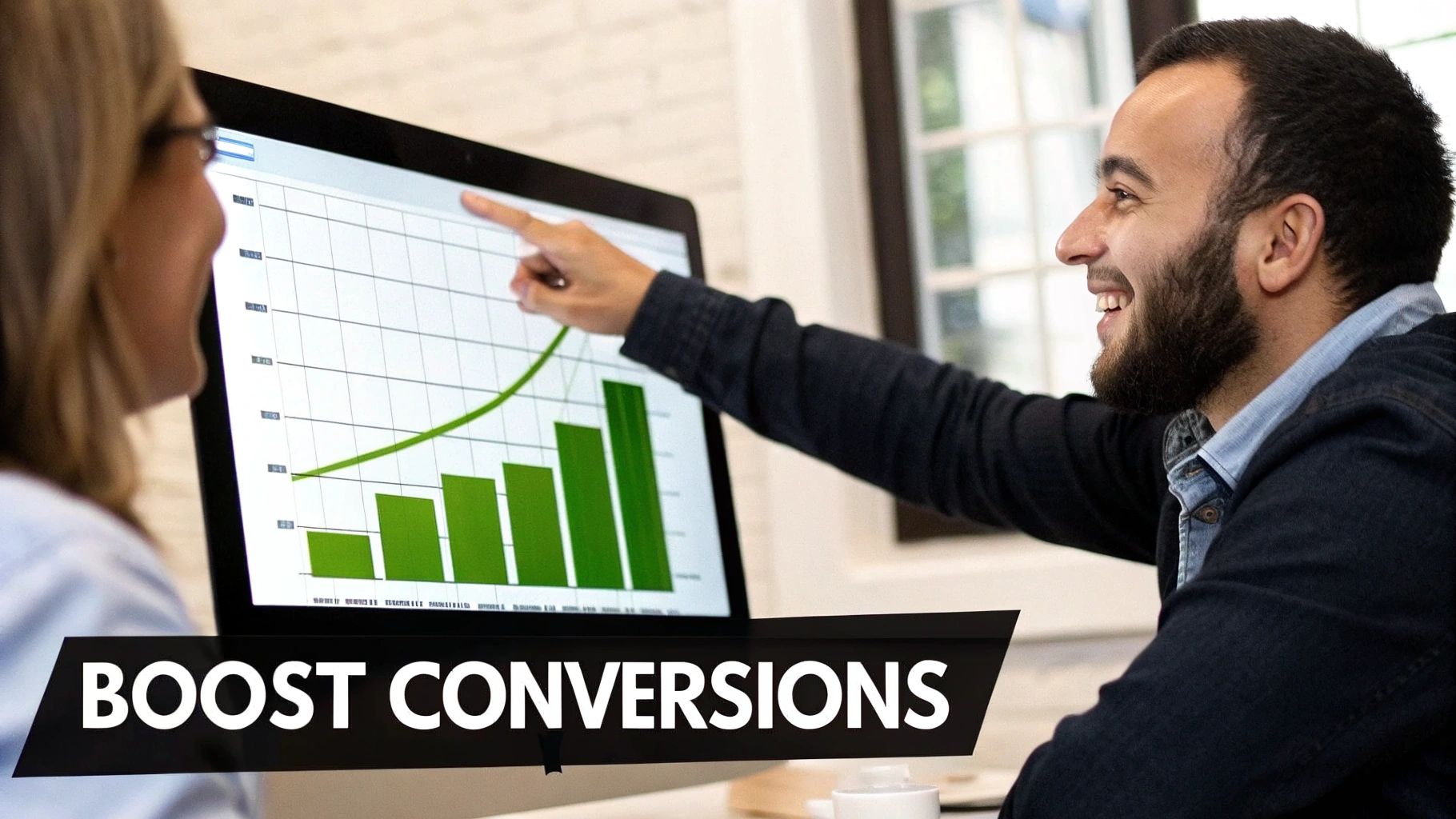 Graph showing upward trends in conversion rates and customer loyalty