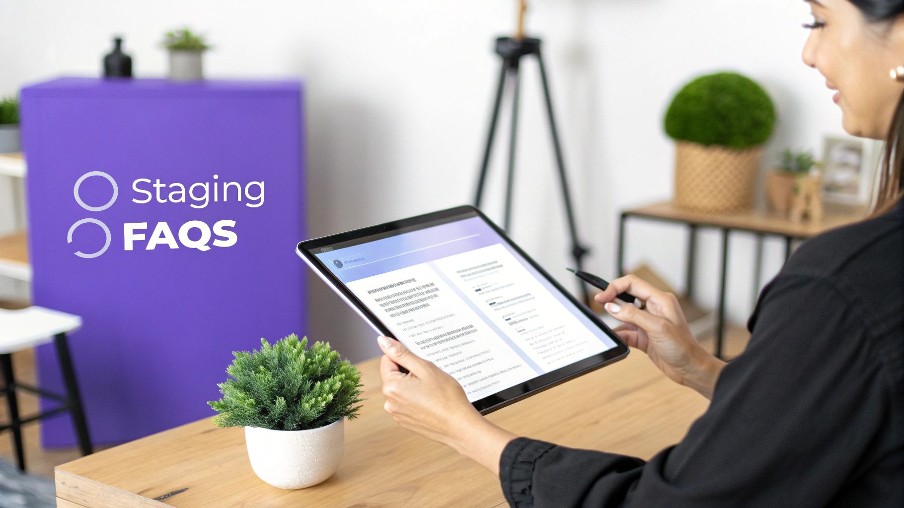 A person sitting on a sofa in a staged living room, looking thoughtful as if asking questions.
