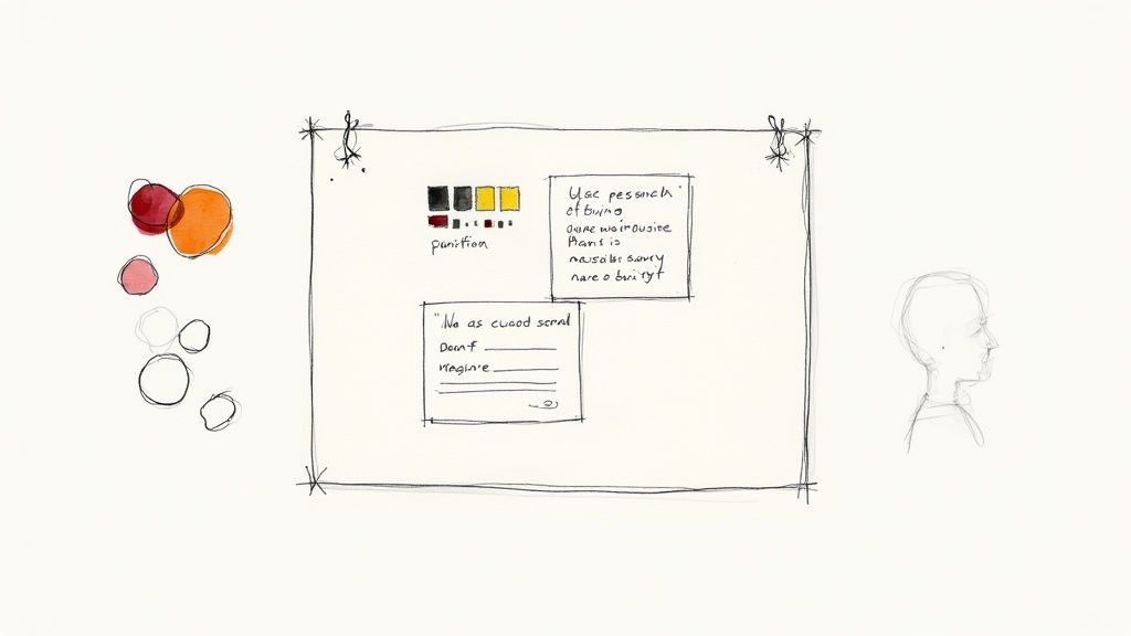 A designer analyzing user interface elements on a screen