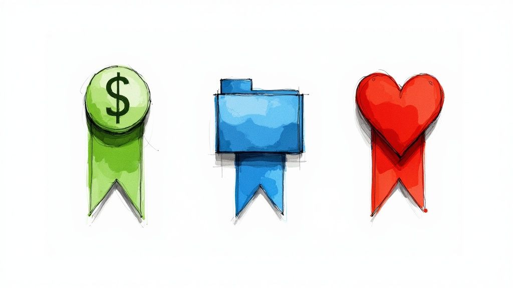A collection of custom-designed, colorful icons displayed on a digital grid, showcasing a cohesive and organized set.